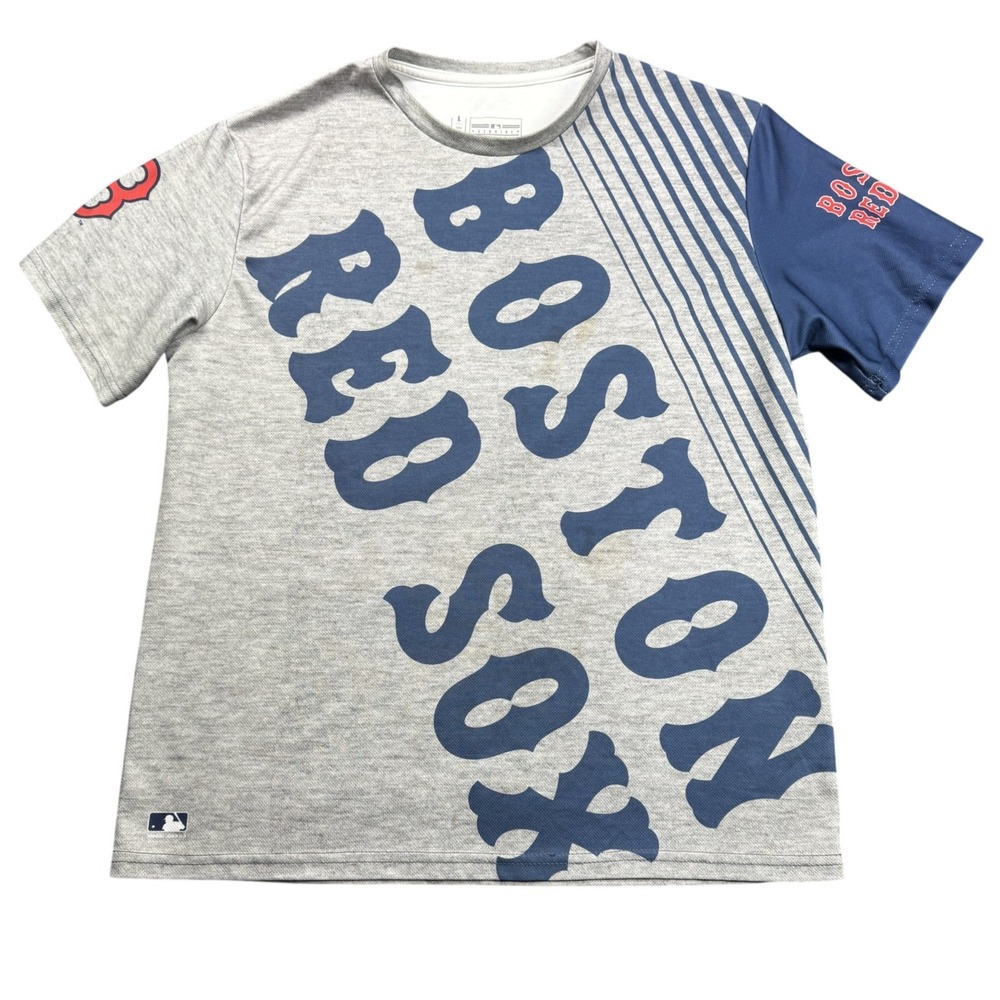 Boston‎ Red Sox MLB Genuine Merchandise T Shirt Mens L Gray Navy Graphic Tee